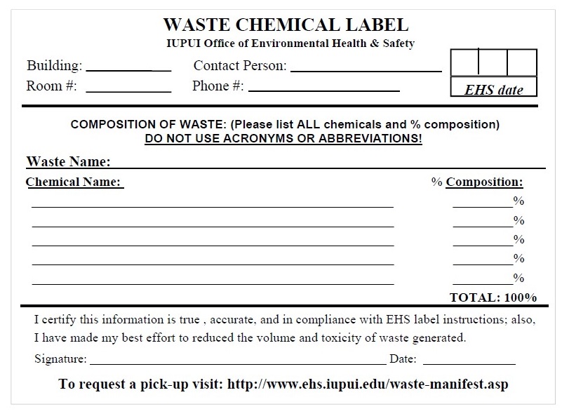 IUPUI waste label
